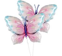 Globos de Mariposa, 2 Piezas Globos de Papel de Aluminio de Mariposa Rosa/Verde, Decoración Mariposa para Fiesta Cumpleaños Boda Baby Shower (Rosa)