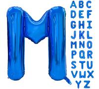 Globos de Mylar de gran tamaño con letras del alfabeto azul, 40 pulgadas, de helio, globos con letras del alfabeto para la letra M, para cumpleaños, despedida de soltera, decoraciones de aniversario