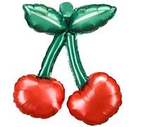 PartyDeco Globos de plástico de cerezas – juego de 3, 28 x 31 cm
