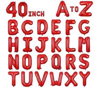 Globos gigantes de helio de 40 pulgadas con letra N roja gigante, globo de mylar individual grande para decoración de fiesta de cumpleaños, suministro de baby shower