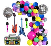 Globos para fiesta de los años 80 y 90, 80 globos con forma de bola de discoteca, globos de aluminio retro