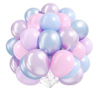 Globos Pastel Azul Rosa, 12 Pulgadas Latex Globos Gender Reveal Rosa Azul Con Globos Metálicos, 60 Piezas Bombona Helio Globos Para Niñas Niños Cumpleaños Revelacion Genero Bebe Baby Shower Bautizo