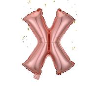 Globos rosa con la letra "X" de 16 pulgadas, letras del alfabeto de papel de aluminio de Mylar, colgantes, reutilizables para niñas, niños y adultos, cumpleaños, sorpresa, boda, celebración, fiesta