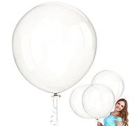 Globos Transparente Grandes, Globo Gigante de 36 Pulgadas, Globos Grandes 90 cm de Látex, para Fiesta cumpleaños Bodas Bautizo Navidad Carnaval Celebraciones, Paquete de 6