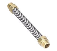 GLOGLOW Manguera Corrugada de Acero Inoxidable 304, Rosca Macho G3/4, 25cm con Conexiones de Cobre para Aire Acondicionado Fan Coil Calentador de Agua
