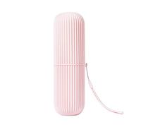 Glomora Caja portátil para cepillos de Dientes de Viaje, Soporte para Pasta de Dientes, Vaso para Almacenamiento en el baño, Estuche Compacto para cepillos de Dientes y Pasta de (Rosa)