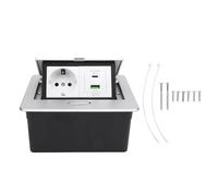 Glomora empotrada Power Strip 2 Outlet de Punta USB A y C Port PD20W Cobre de Escritorio de Carga rápida para la Escuela de la Oficina de la Escuela Plata
