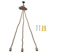 Glomora - Lámpara colgante de cuerda de cáñamo vintage, cuerda de cáñamo, cordón de lámpara colgante vintage, cordón de luz de cáñamo de 1,5 m, con base de 3 bombillas, para decoración