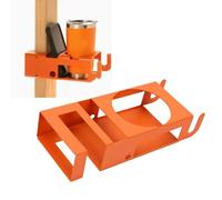 Glomora Soporte para tazas con montaje en poste, estante de almacenamiento para pared con gancho