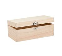 Glorex 6 1682 002 - Caja de Madera de Pino Rectangular con Cierre Aprox. 23 x 11 x 9 cm de tamaño FSC Mix para Pintar Pegar o Decorar con un Hierro de marcar