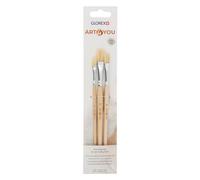 GLOREX 6 1825 041 - Cepillos de cerdas Naturales, Juego de 3 Pinceles Planos, tamaños: 4, 8, 12