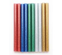 GLOREX 6 1837 146 - Barras de pegamento caliente, 0,75 x 10 cm, 10 barras de pegamento para pistola de pegamento caliente, purpurina