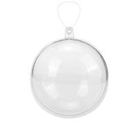 Glorex 6 3500 007 - Bola de plástico diámetro 16 cm Transparente cristalina se Puede Dividir en 2 mitades para Rellenar y Decorar con Agujero para Colgar