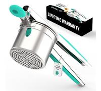 GloTika Prensador de patatas grande de 15 onzas, acero inoxidable resistente para puré de patatas, triturador de batatas, herramienta de cocina con mango ergonómico, prensa y puré, color verde