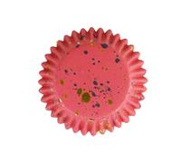 Glotomania - Cápsulas Cupcakes PME - Manchas Rosas y Doradas - Forradas de Papel Aluminio - Medidas: Ø Base 50 Mm - Ø Superior 70 Mm - Alto 28 Mm - Utensilios de Repostería