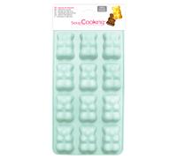 ScrapCooking - Molde de Silicona Ositos - 12 Formas para Osos de Malvavisco, Chocolate y Pasteles - Utensilio Flexible para Pastelería - Apto para Horno y Congelador - Verde Agua - 6723