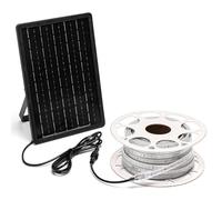 Glowster Tira de Luz Solar LED 20m 2700K 200W: Iluminación eficiente, ecológica y decorativa para exteriores, jardines y espacios al aire libre.