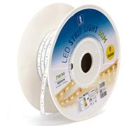 Glowster Tira LED blanca de 50m con circuito integrado, 10mm, ideal para iluminación decorativa y señalización.