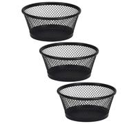 GLSTOY 3piezas Conjunto de Organizadores de Escritorio de Malla para Sujetar Clips de Papel Contenedores Apilables Color Negro para Oficina y Hogar Soporte Práctico para Mantener Orden