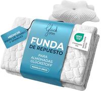 Glückstoff® Funda de Almohada para Almohada ergonómica [Efecto FRÍO & Calor] de Fibra de bambú y Spandex | Suave & Acolchada | Funda de Repuesto | Blanco | Versión: Ergo