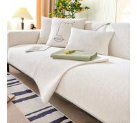 Gluhbirnen Manta para sofá, funda de sofá, manta para asiento antideslizante, manta para sofá, estructura en espiga, perro gato, funda para sofá, color beige B, 90 x 210 cm
