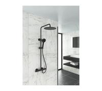 GME Round Élite Columna de ducha termostática fabricado en latón con un acabado en color negro mate 3097