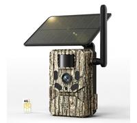 GMOX Cámara de Caza Solar 4G LTE Sin WiFi, 4K Exterior, SIM Incluida, Visión Nocturna Color e IR 950nm, PIR, Disparo 0,2s, App Remota, IP66