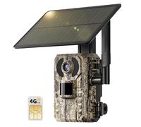 GMOX Pack de 1 Cámaras de Caza 4G LTE Solar con Tarjeta SIM, Cámara Fototrampeo 2K sin WiFi, Visión Nocturna Infrarroja 950nm, PIR 0,2s, App Remota, Gran Angular 120°, IP66 Impermeable