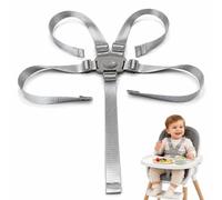 GNALIA 1 Pieza Arnés Seguridad 5 Puntos Para Trona Kinderkraft, Cinturón De Seguridad Para Bebé Y Niño, Correa Silla 2.5 Cm Ancho, Color Gris Plata