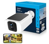 GNCC 2K 4MP Camara Vigilancia WiFi Exterior Solar, 2.4G/5GHz WiFi Camara Seguridad Exterior con Batería, Visión Nocturna Color, PIR Sirena, Audio Bidireccional, PIR Movimiento Detección, IP66, Alexa
