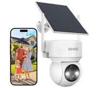 GNCC Camara Vigilancia WiFi Exterior Solar con Bateria Sin Cables, 360° PTZ