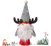 Gnomos de Navidad, decoración de gnomos de Navidad con barba blanca | Pequeña figura decorativa navideña para sala de estar, oficina, estante, dormitorio, mesa, ventana, chimenea, árbol, fiesta