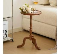 GNYVZXPLQ Mesa Auxiliar Sofá, Mesa Auxiliar Redonda de Madera con Pedestal de 30 cm de diámetro x 51 cm de Alto, Color Negro/Nogal, for Sala de Estar y Dormitorio.(Walnut)