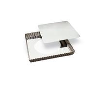 Gobel 126810 - Molde de Pastel Cuadrado con Fondo Desmontable, Hierro, Color: Blanco