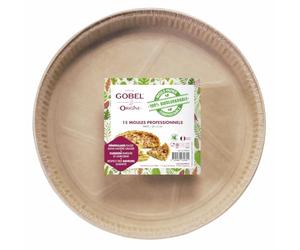 Gobel - Pack de 15 moldes profesionales para tartas - Moldes desechables de papel natural 100% biodegradable - Compostables después de su uso - Apto para horno, refrigerador, congelador
