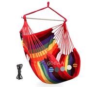 GOCAN Hamaca grande 150 x 110 cm, peso máximo de 150 kg, algodón, rojo (silla colgante)
