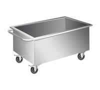 GOCHUSX Depósito De Agua De Acero Inoxidable con Ruedas | Depósito De Agua De Acero Inoxidable Con Válvula De Desagüe 201 O 304 Y Laterales Reforzados(Silver-304,70x40x50cm)
