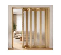 GOCHUSX Puerta Plegable Tipo Acordeón, Corredera Interior Retráctil Con Tirado, Mampara Divisoria De Privacidad Que Ahorra Espacio Para Armarios, Cocinas(203x203.2cm(79.9x80in))