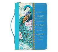 God Grant Me Serenity Prayer - Funda de piel sintética para biblia, diseño de pavo real