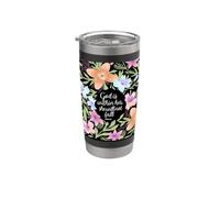 God is Within Her She Will Not Fall 46 5 Floral Garden Vaso térmico de acero inoxidable de doble pared