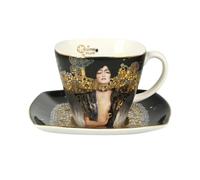 Goebel Porzellan 66884230 - Taza de café con platillo (Porcelana, Altura de 10 cm, 0,25 L), diseño de Judith I de Gustav Klimt