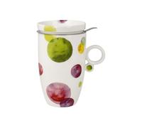 Goebel Taza de té con tapa y colador Colori Mix de porcelana fina ligera y agradable, apta para lavavajillas, capacidad 0,45 l, tamaño: 12 x 8,5 x 15 cm, 23-123-38-1