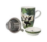 Goebel Taza de té con tapa y colador Una passeggiata nel verde Rosina Wachtmeister
