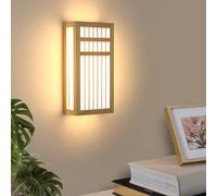 Goeco Aplique de Pared de Madera, 18W 30CM 3000K