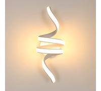 Goeco Aplique de Pared Interior, 24W 2700LM Lámpara de Pared LED en Espiral Moderna Applique LED Iluminación Luz Cálida 3000 K en Acrílico para Dormitorio, Salón y Cocina, Blanco 35cm