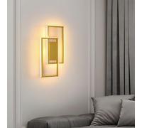 Goeco Aplique de Pared LED Cuadrado, 28W 3000 K, Dorado | Lámpara de Pared Moderno de Aluminio, Blanco Cálido Luz Pared Interior para Sala de Estar Dormitorio Escaleras Pasillo