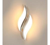 Goeco Aplique Pared Interior, 12W 1350LM 3000K Lámpara de Pared LED Moderna con Forma de Hoja, Aplique LED Cromo Luz Cálida para Sala de Estar Dormitorio Escalera Pasillo