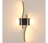 Goeco Aplique Pared Interior, 20W 59CM Lámpara de Pared LED Moderna 3000K Luz Blanca Cálida, Luz Pared LED para Dormitorio Sala de Estar Pasillo, Negro
