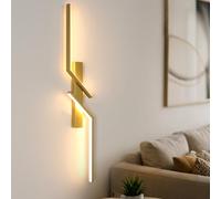 Goeco Aplique Pared Interior 81CM 24W 2700LM Lámpara de Pared Moderna en Acrílico de Luz Cálida 3000K, Applique LED Largo para Salón Dormitorio Cocina Escalera, Dorado
