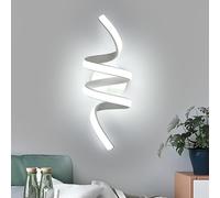 Goeco Aplique Pared Interior LED en Espiral, 24W 2700LM 6500K, Blanco